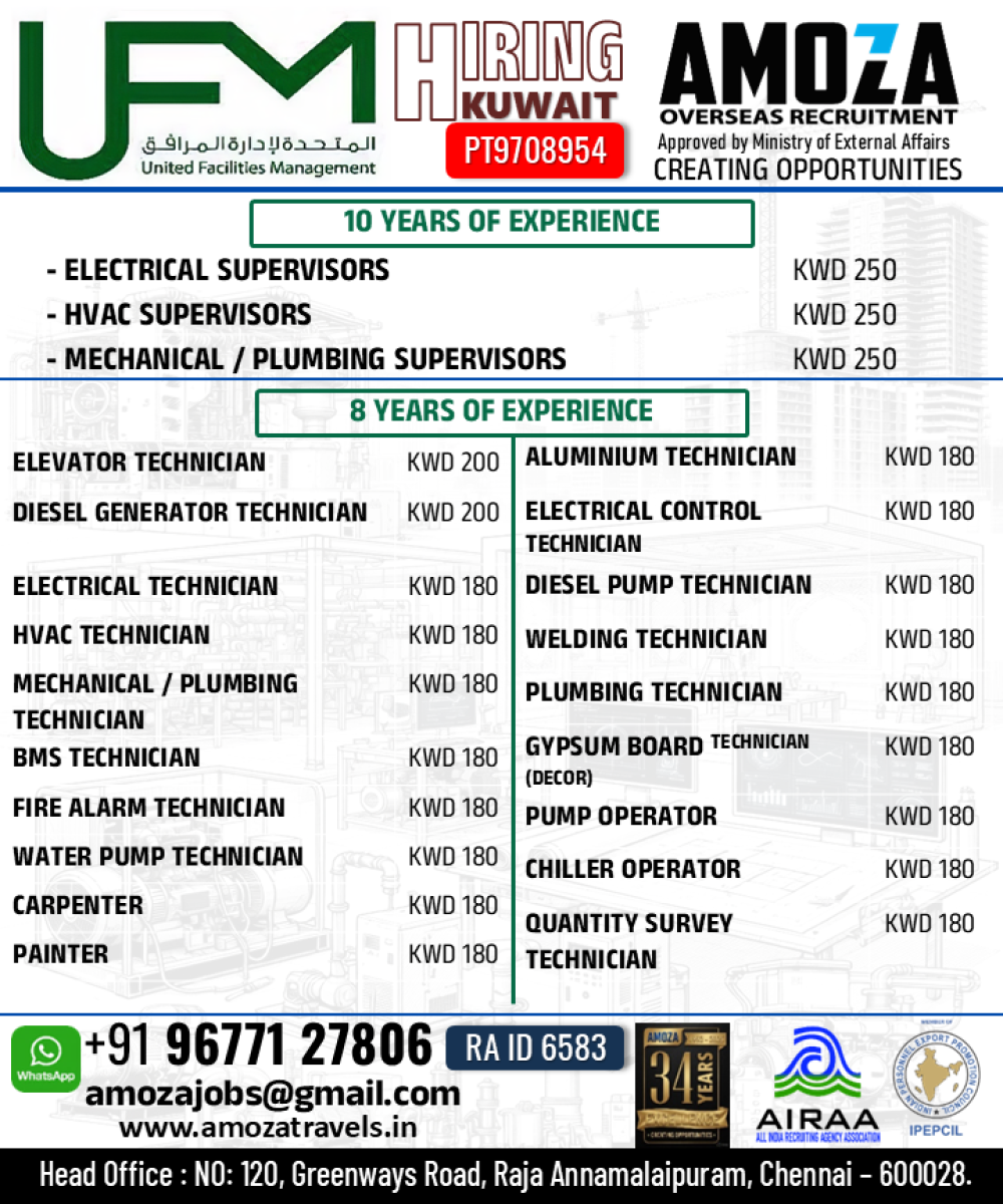 WANTED for U F M - KUWAIT