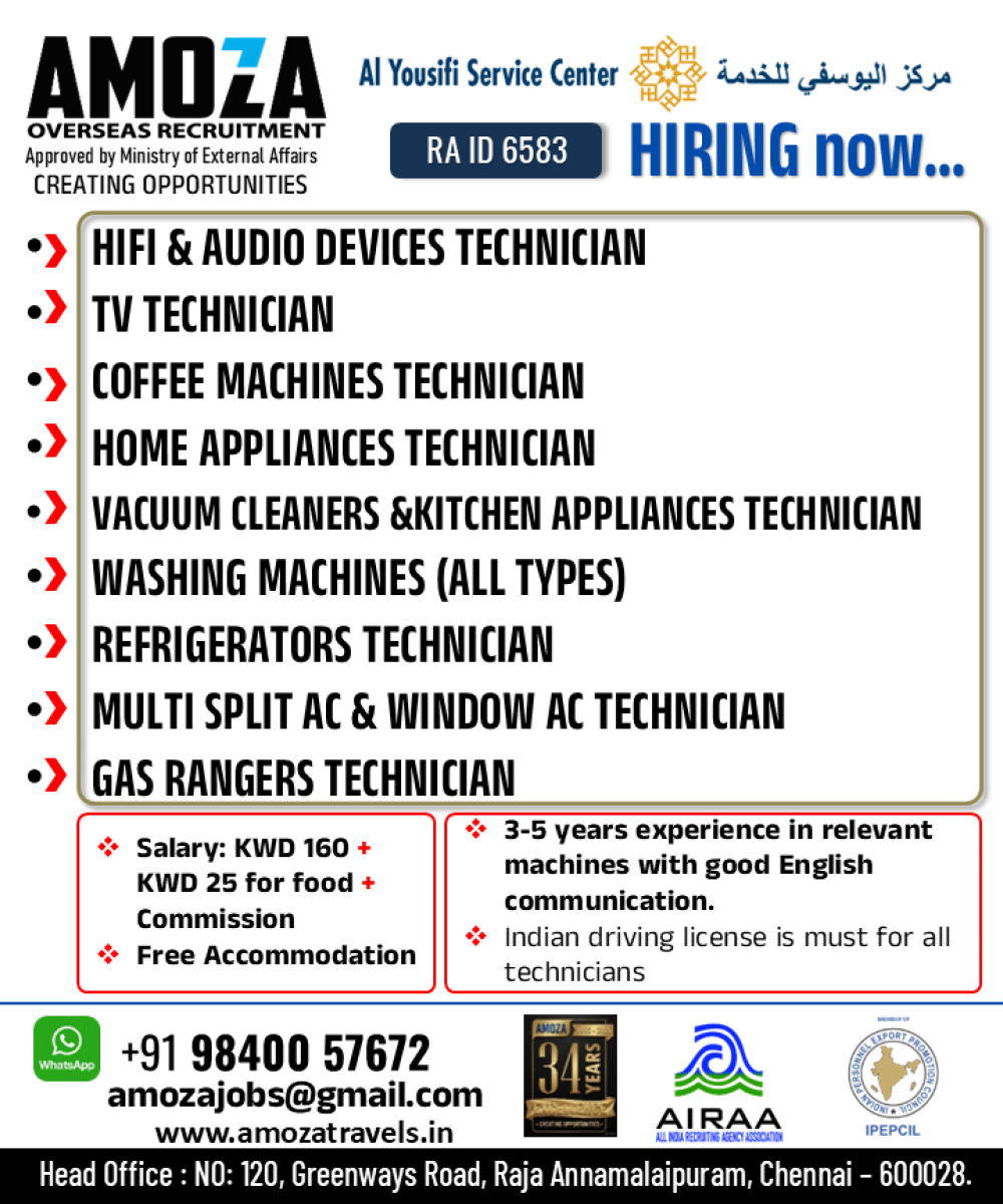Hiring for KUWAIT – Skilled Technicians Wanted!