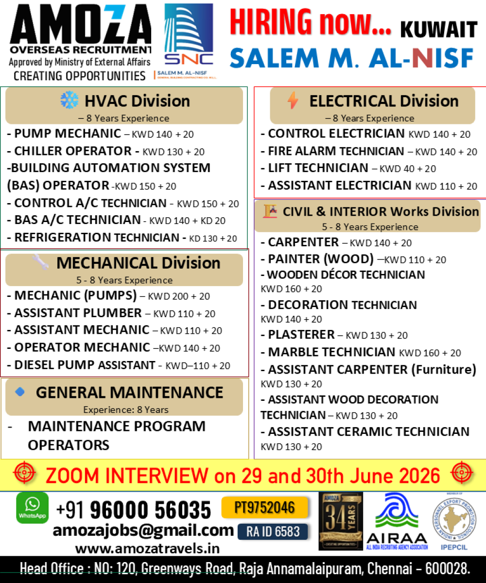 KUWAIT CAREER OPPORTUNITIES | HIRING NOW