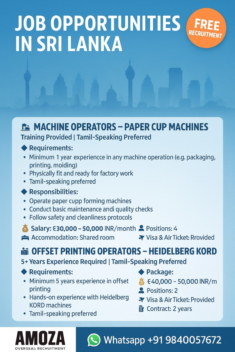 Job Opportunities in Sri Lanka